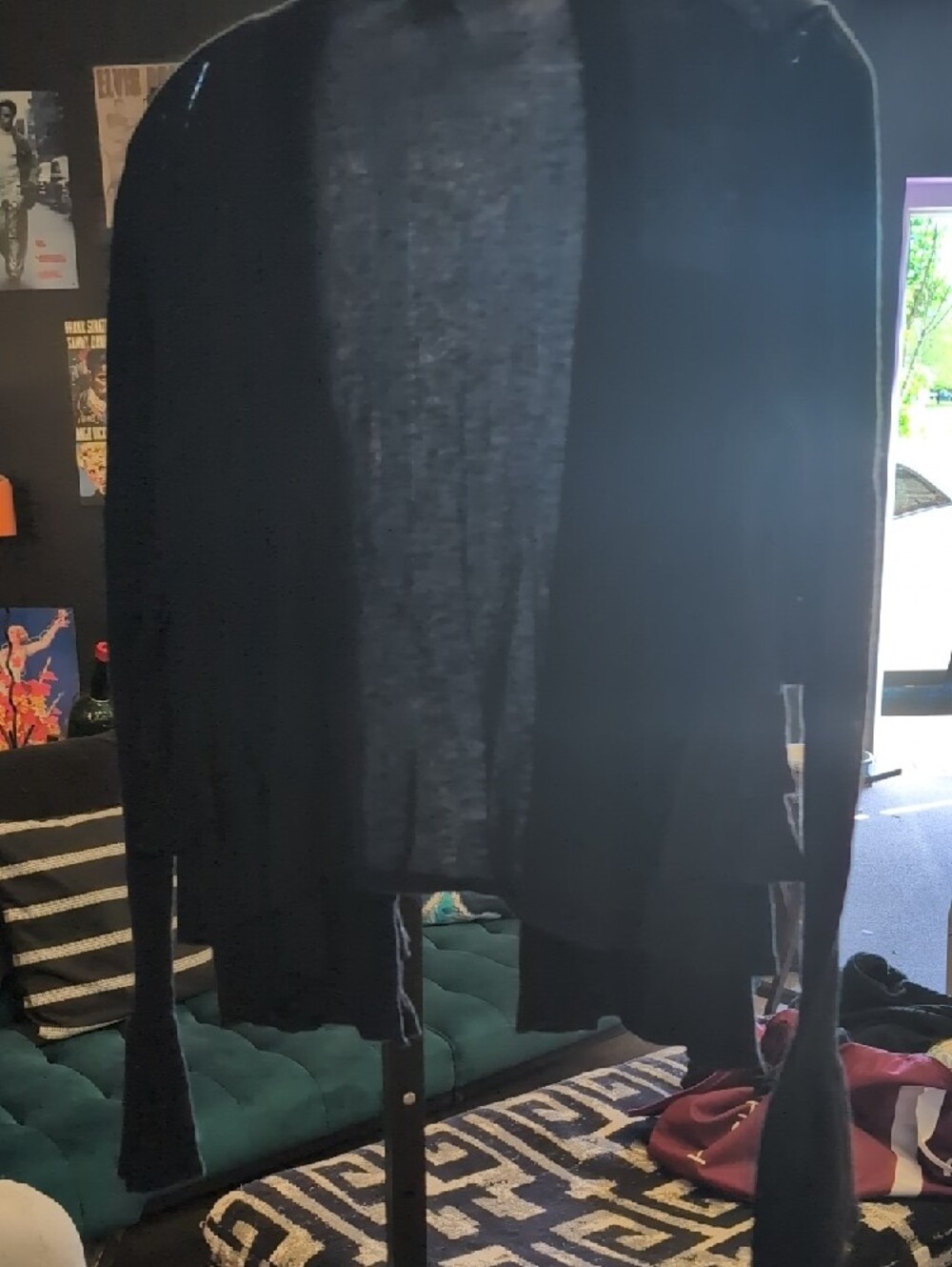 Boston Proper Black Ruffled Open-Front Cardigan - Picture 6 of 7